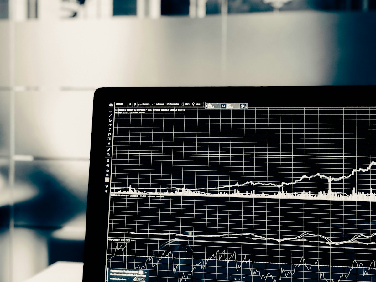 Financial growth chart trending upward